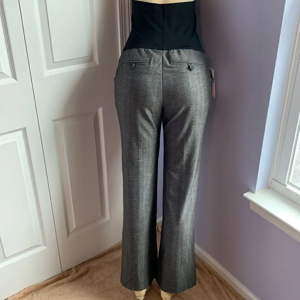 Liz Lange Maternity Full Panel Dress Pants Gray/ Black 6 - Picture 5 of 13